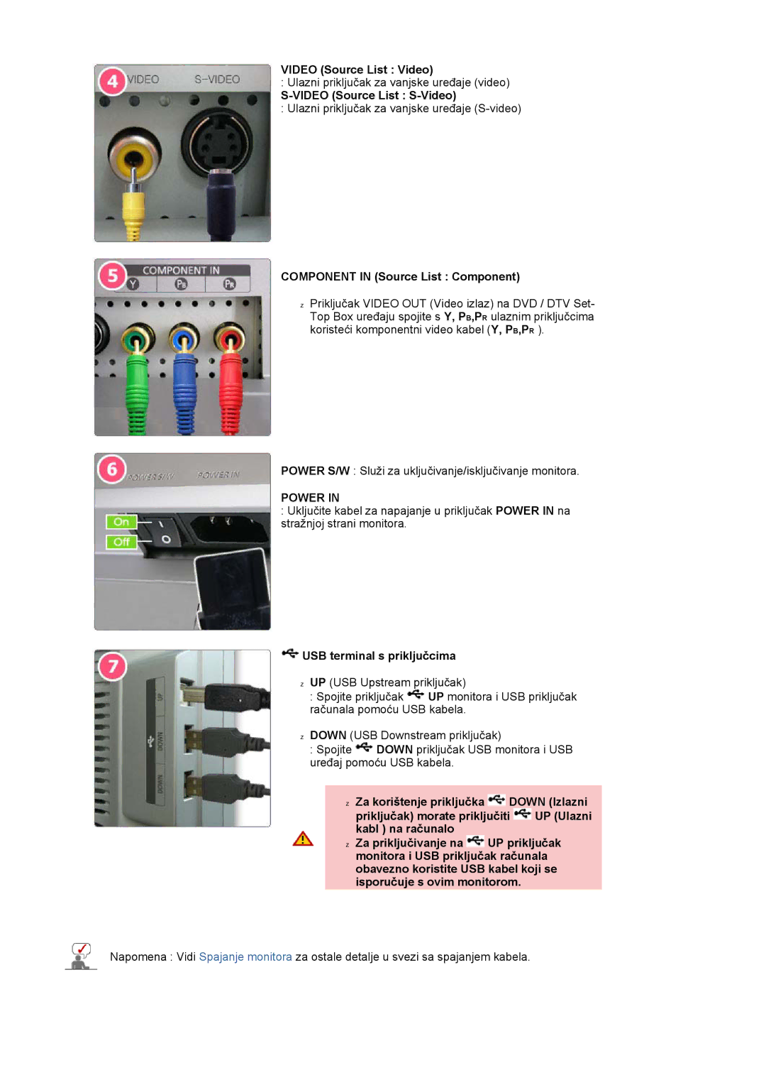 Samsung LS24BRBBS/EDC manual Video Source List Video, Video Source List S-Video, Component in Source List Component 