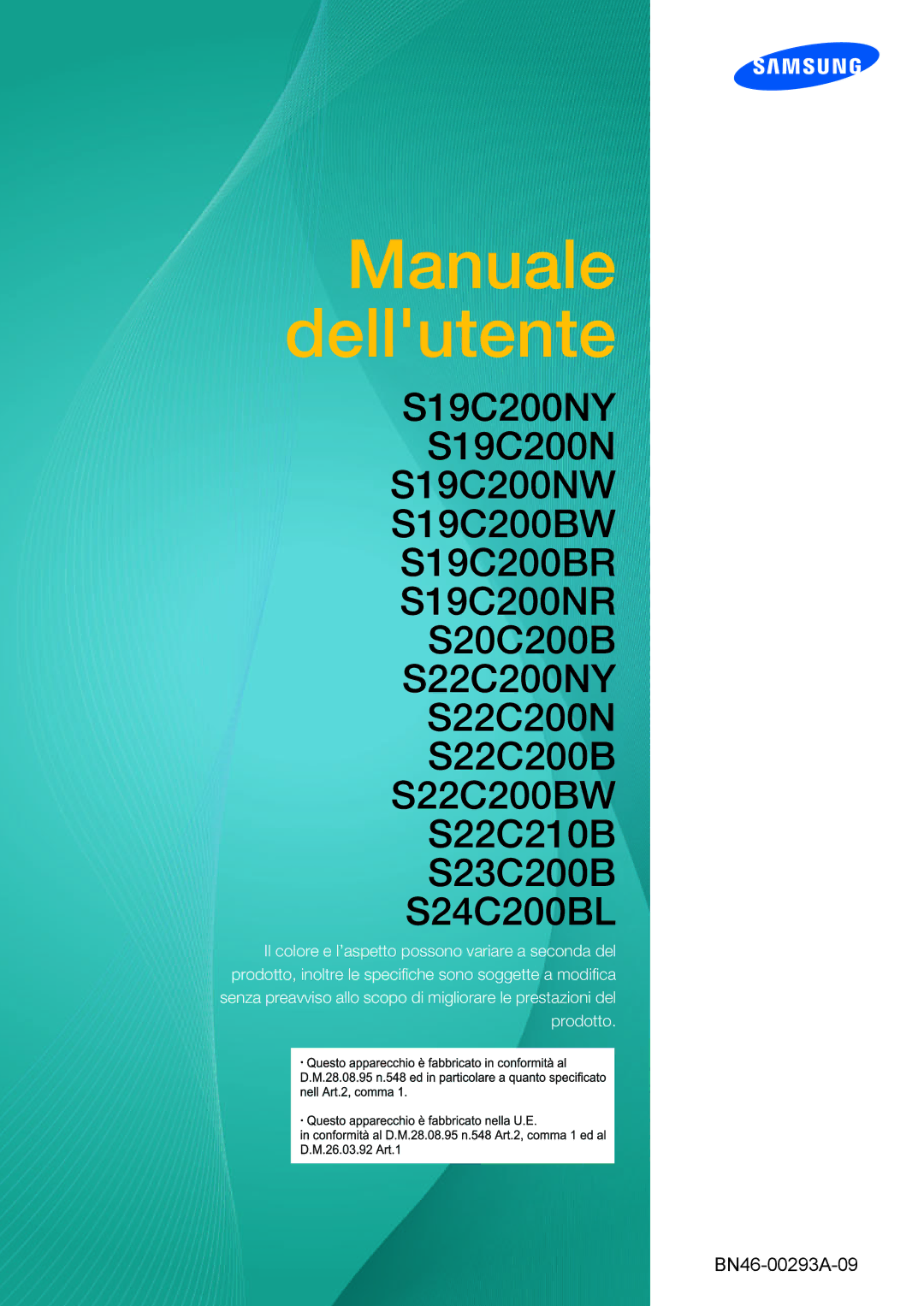 Samsung LS22C20KBS/EN, LS24C20KBL/EN manual Manuale dellutente 