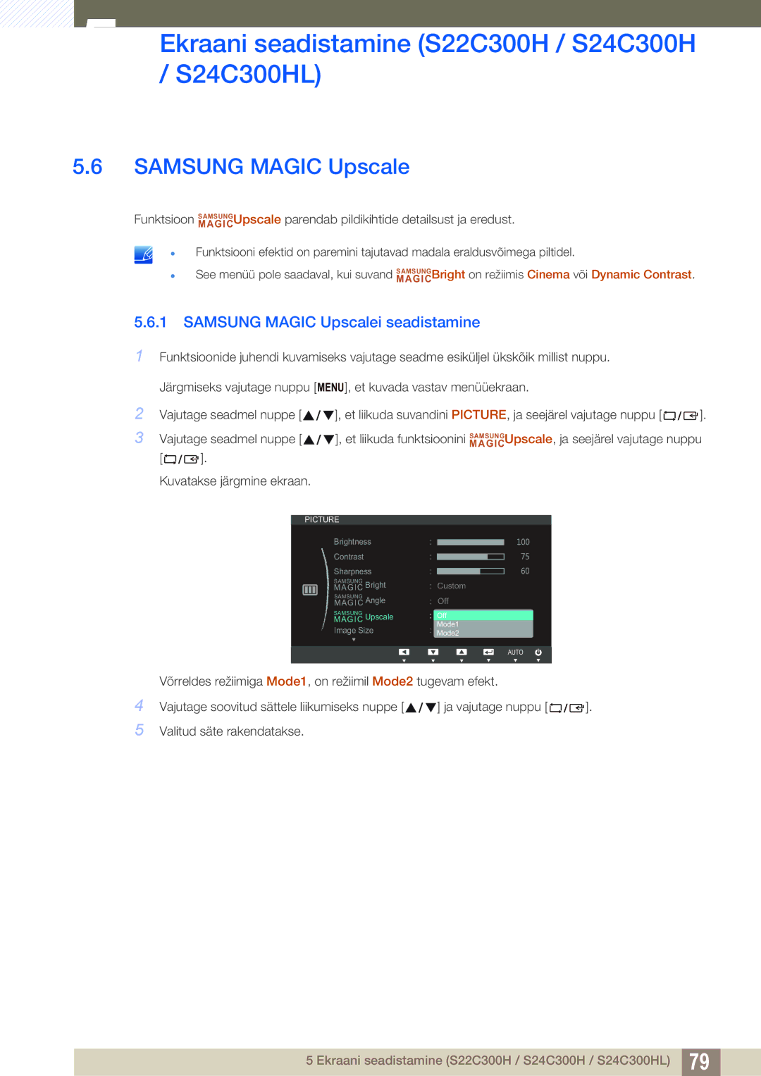 Samsung LS22C300HS/EN, LS24C300BS/EN, LS19C300BS/EN, LS22C300BS/EN, LS20C300BL/EN manual Samsung Magic Upscale 