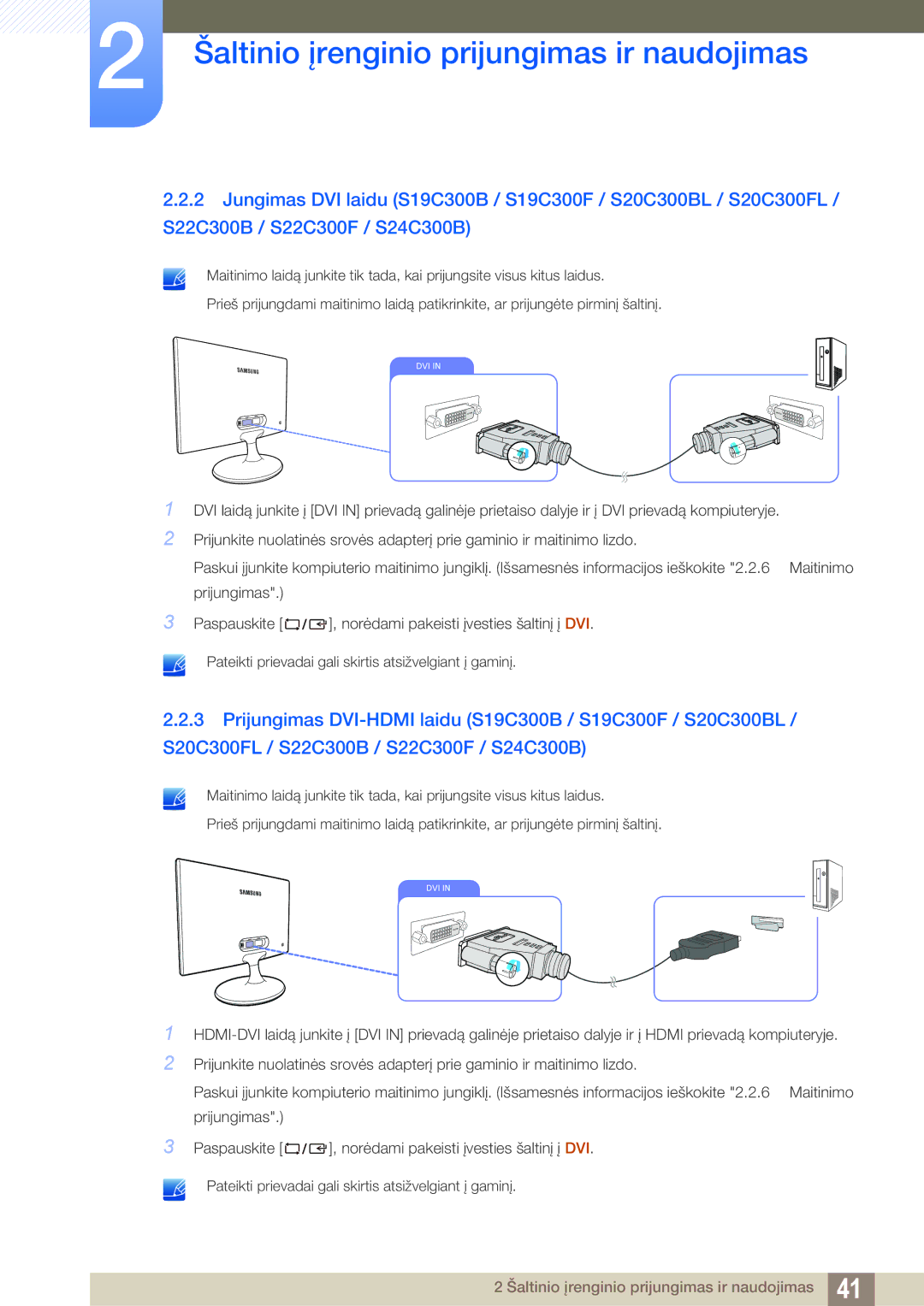 Samsung LS19C300BS/EN, LS24C300BS/EN, LS22C300BS/EN, LS20C300BL/EN, LS22C300HS/EN manual Dvi 