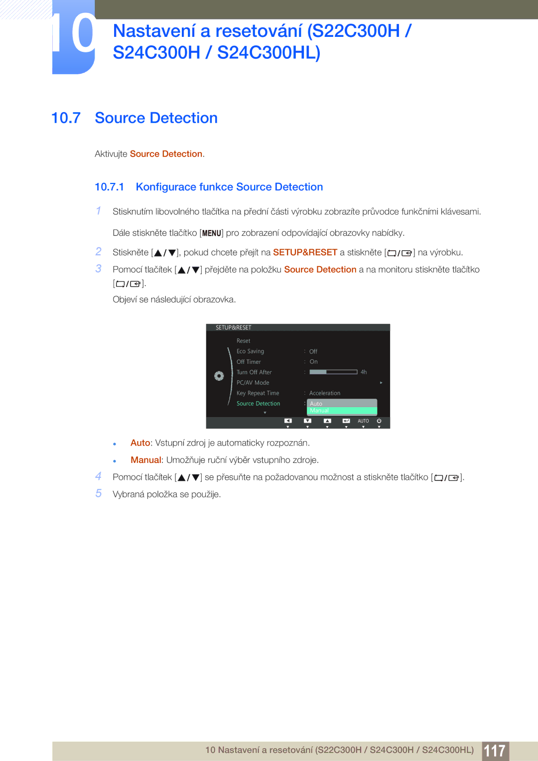 Samsung LS22C300HS/EN, LS24C300BS/EN, LS19C300BS/EN, LS22C300BS/EN, LS20C300BL/EN, LS24C300HS/EN manual Source Detection 