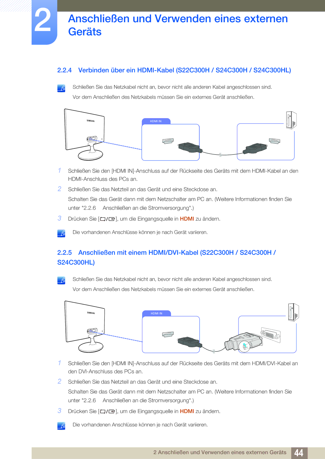 Samsung LS22C300BS/EN, LS24C300BS/EN, LS19C300BS/EN, LS24C300HS/EN, LS22C300HS/EN, LS24B300HL/EN manual Hdmi 