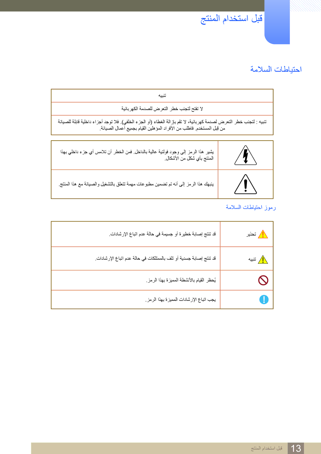 Samsung LS23C350HS/ZR, LS24C350HL/ZN, LS22C350HS/ZR, LS24C350BL/CH, LS22D300NY/UE manual ةملاسلا تاطايتحا 