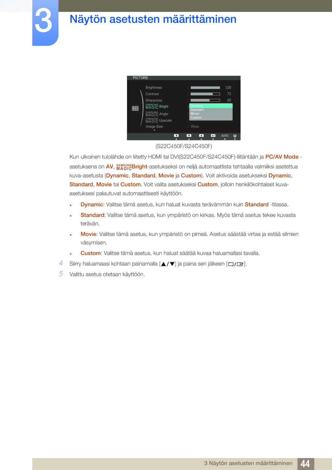 Samsung LS24C45UFS/EN, LS22C45UDW/EN manual Return Move 