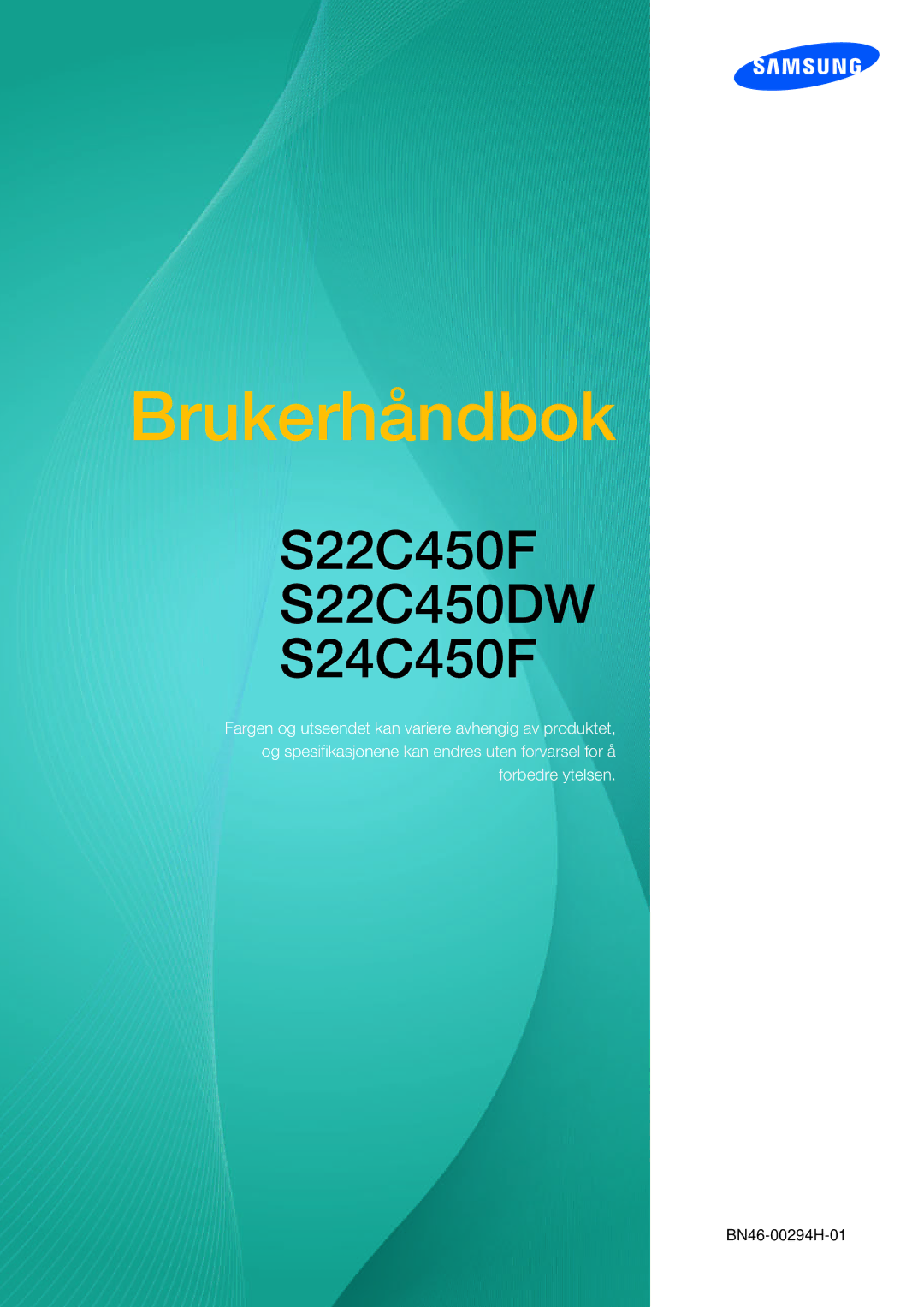 Samsung LS22C45UDW/EN, LS24C45UFS/EN manual Brukerhåndbok 