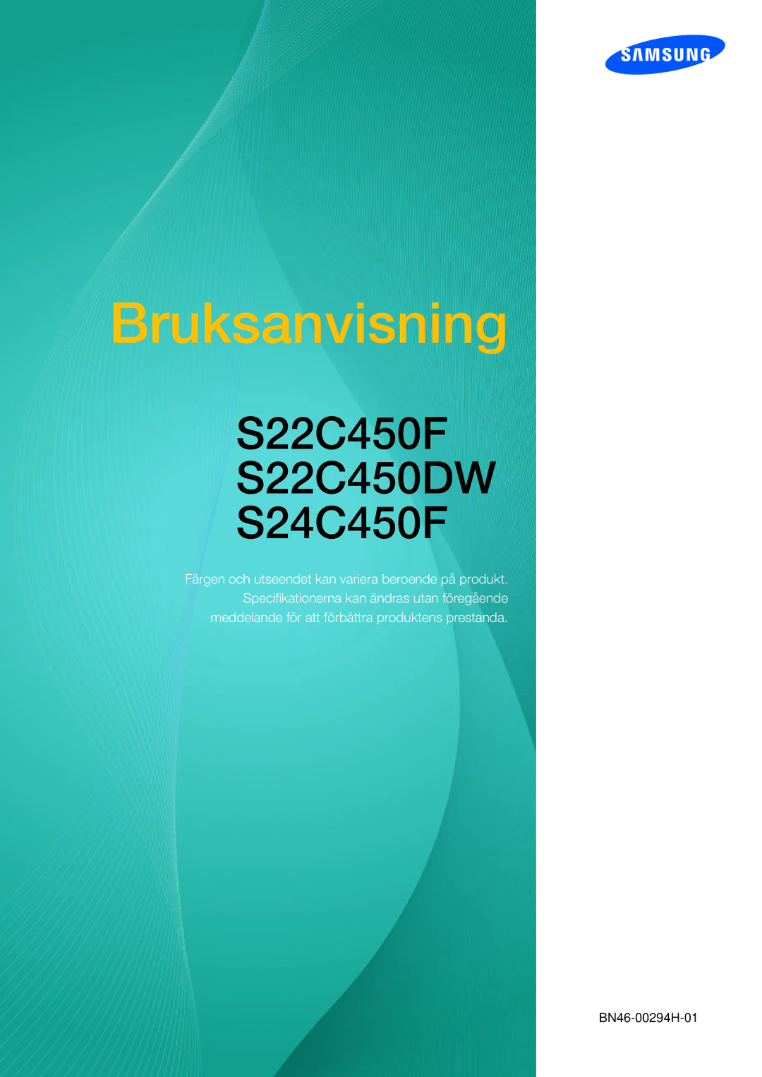 Samsung LS24C45UFS/EN, LS22C45UFS/EN, LS22C45UDW/EN manual S22C450F S22C450DW S24C450F 