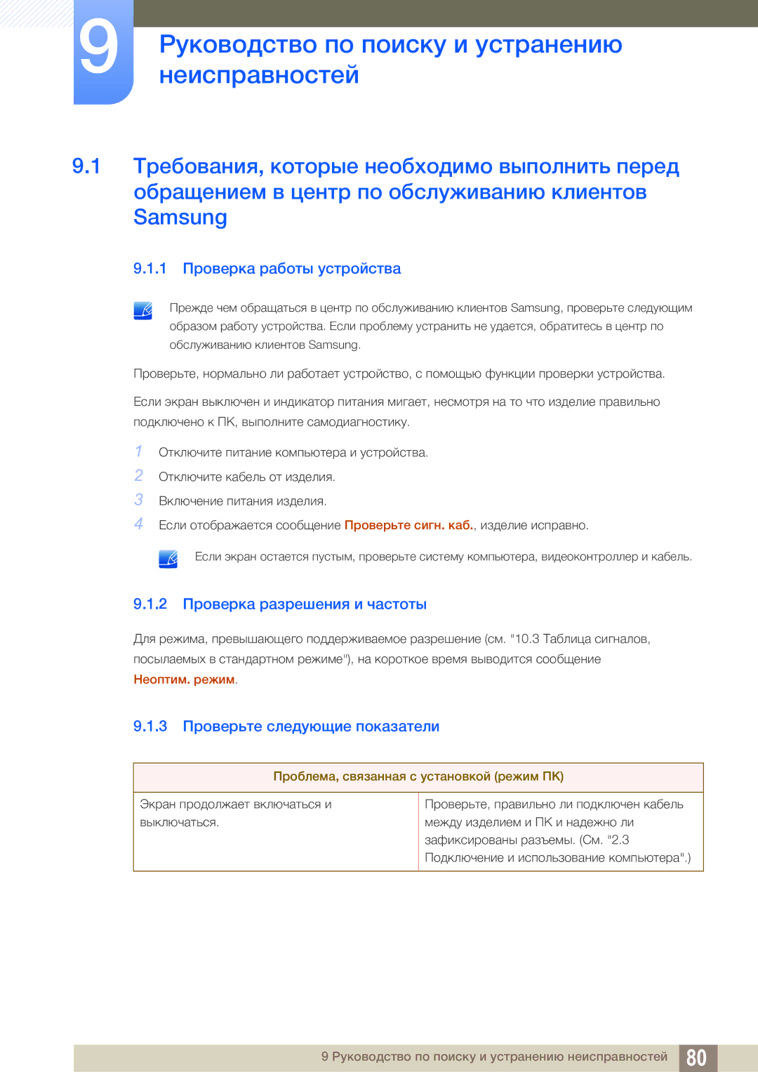 Samsung LS24C550ML/CI manual Руководство по поиску и устранению, Неисправностей, 1 Проверка работы устройства 