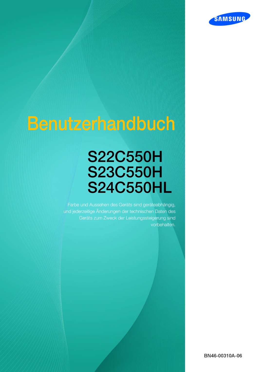 Samsung LS23C550HS/EN, LS24C550ML/EN, LS24C550VL/EN, LS24C550HL/ZR, LS22C550HSMXV manual S22C550H S23C550H S24C550HL 