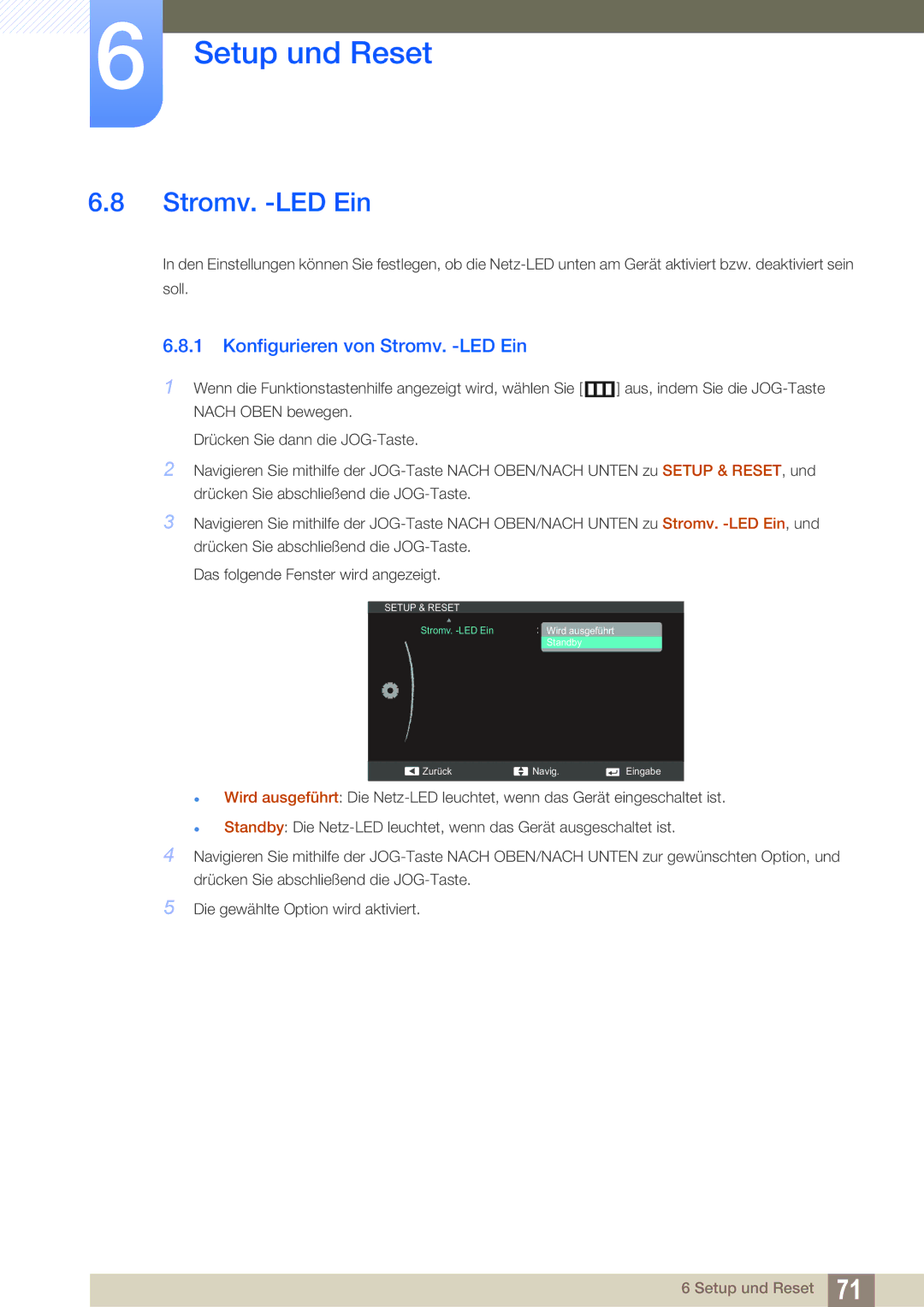 Samsung LS24C550VL/EN, LS24C550ML/EN, LS23C550HS/EN manual Konfigurieren von Stromv. -LED Ein 