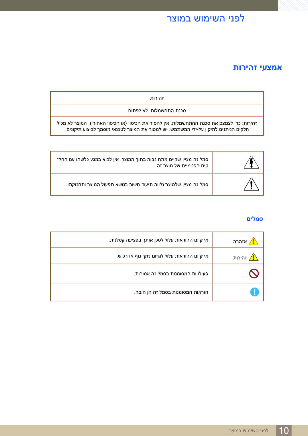 Samsung LS24C65KBWV/EN, LS24C65KBWV/CH manual תוריהז יעצמא 