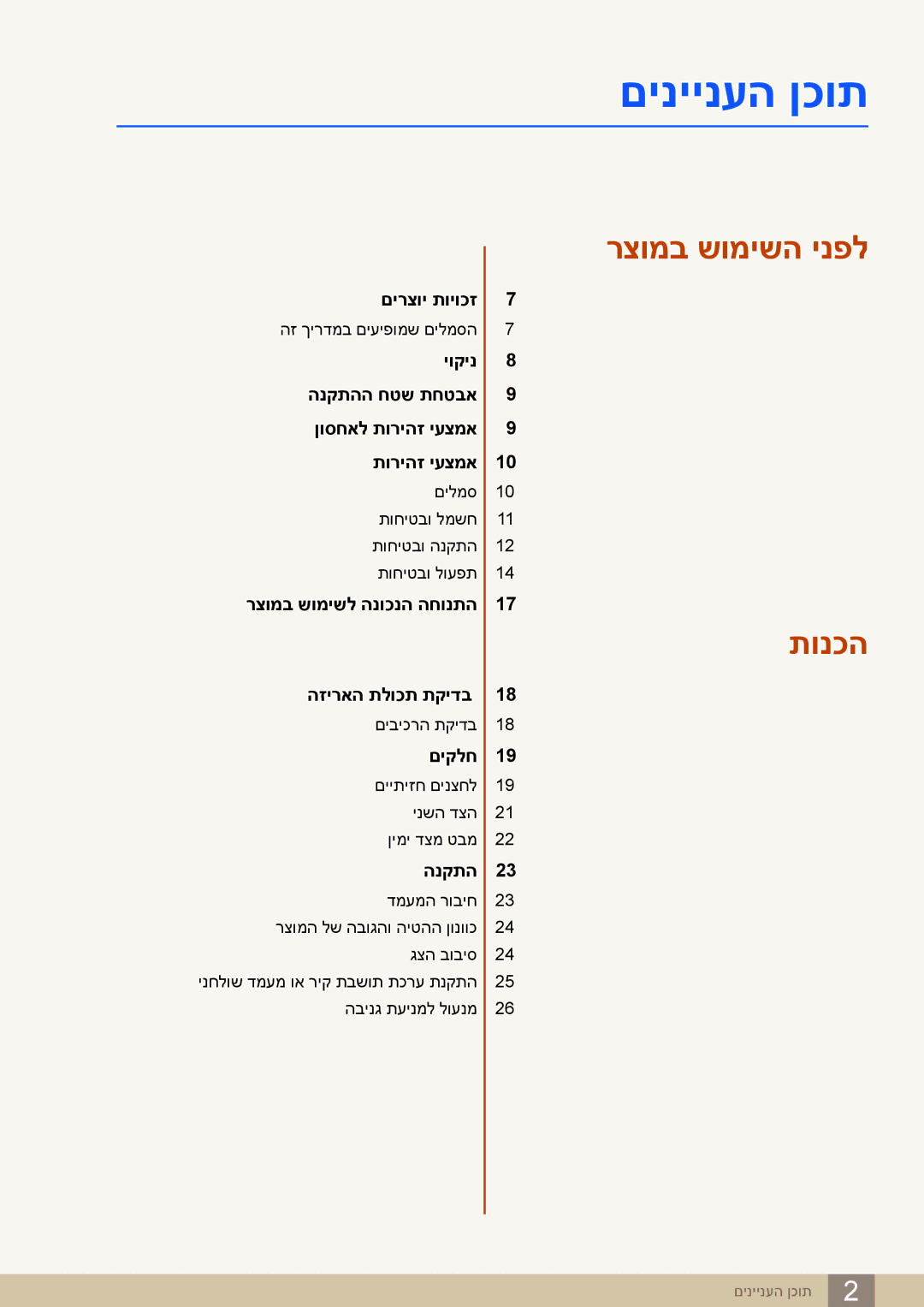 Samsung LS24C65KBWV/EN, LS24C65KBWV/CH manual םיניינעה ןכות 