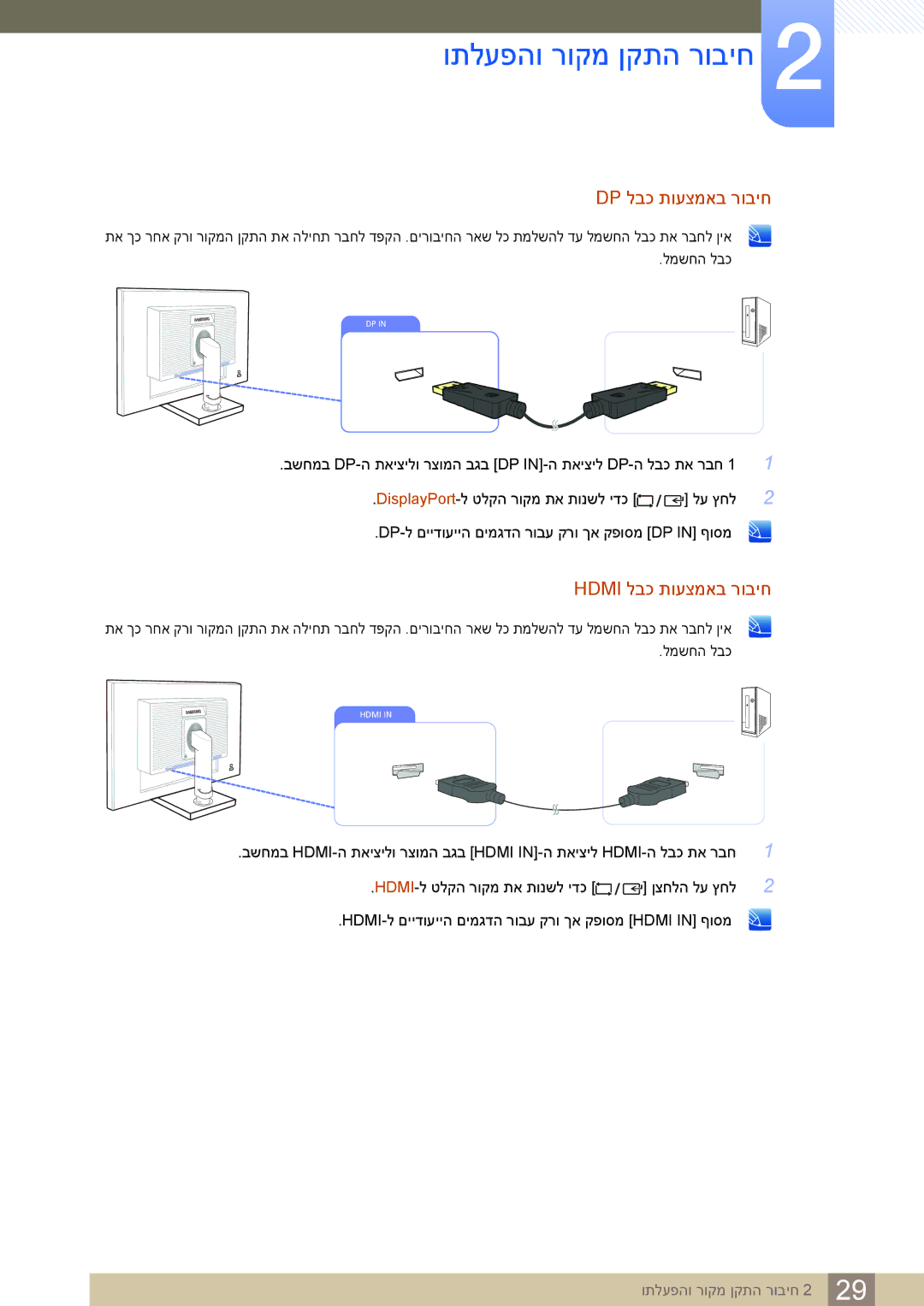 Samsung LS24C65KBWV/CH, LS24C65KBWV/EN manual Dp לבכ תועצמאב רוביח 