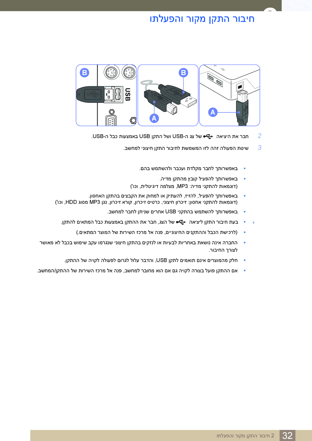 Samsung LS24C65KBWV/EN, LS24C65KBWV/CH manual Usb 