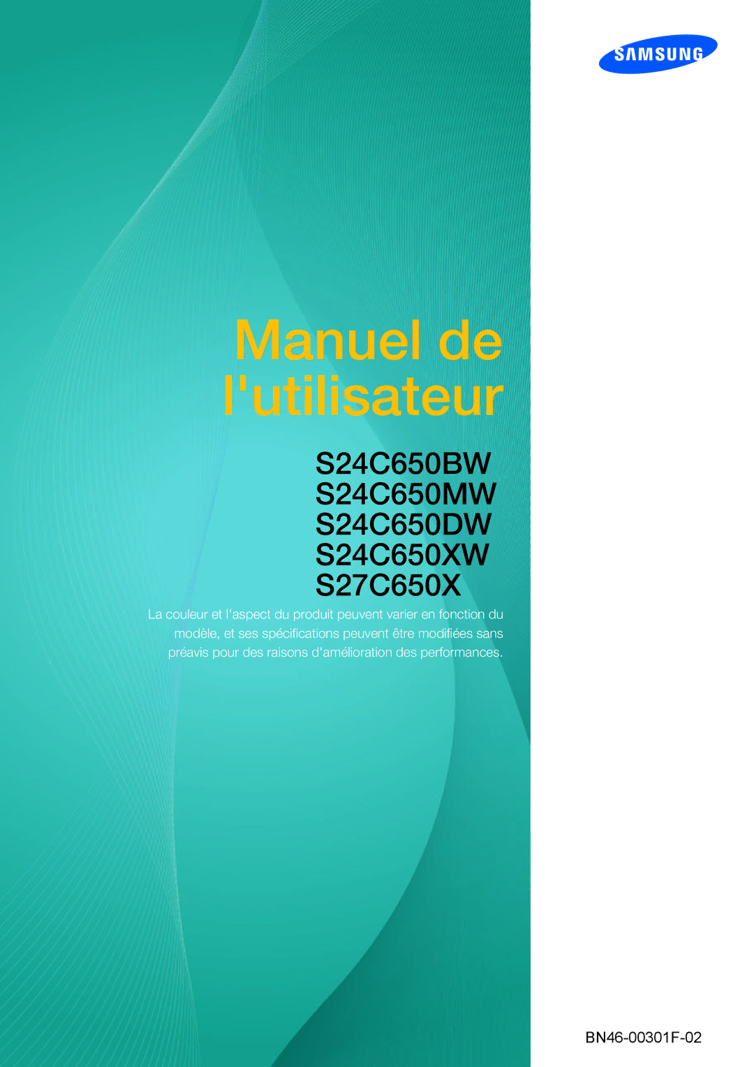 Samsung LS24C65UXWF/EN, LS24C65KMWG/EN, LS24C65KBWV/EN, LS24C65UDW/EN manual Manuel de lutilisateur 