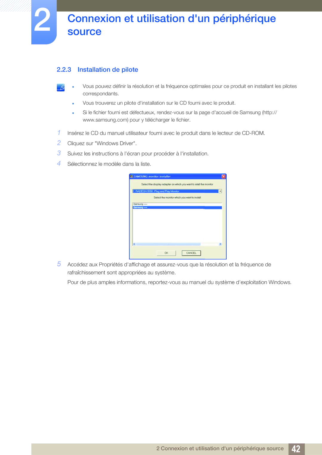 Samsung LS24C65KBWV/EN, LS24C65KMWG/EN, LS24C65UXWF/EN, LS24C65UDW/EN manual Installation de pilote 