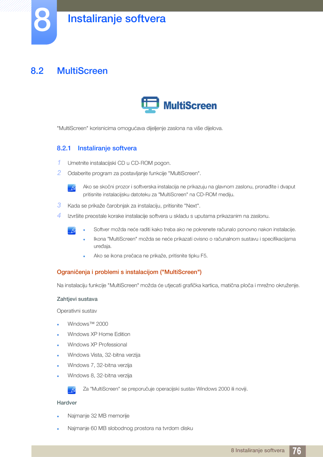 Samsung LS24C750PS/EN, LS22C570HS/EN, LS27C750PS/EN, LS24C570HL/EN manual MultiScreen 