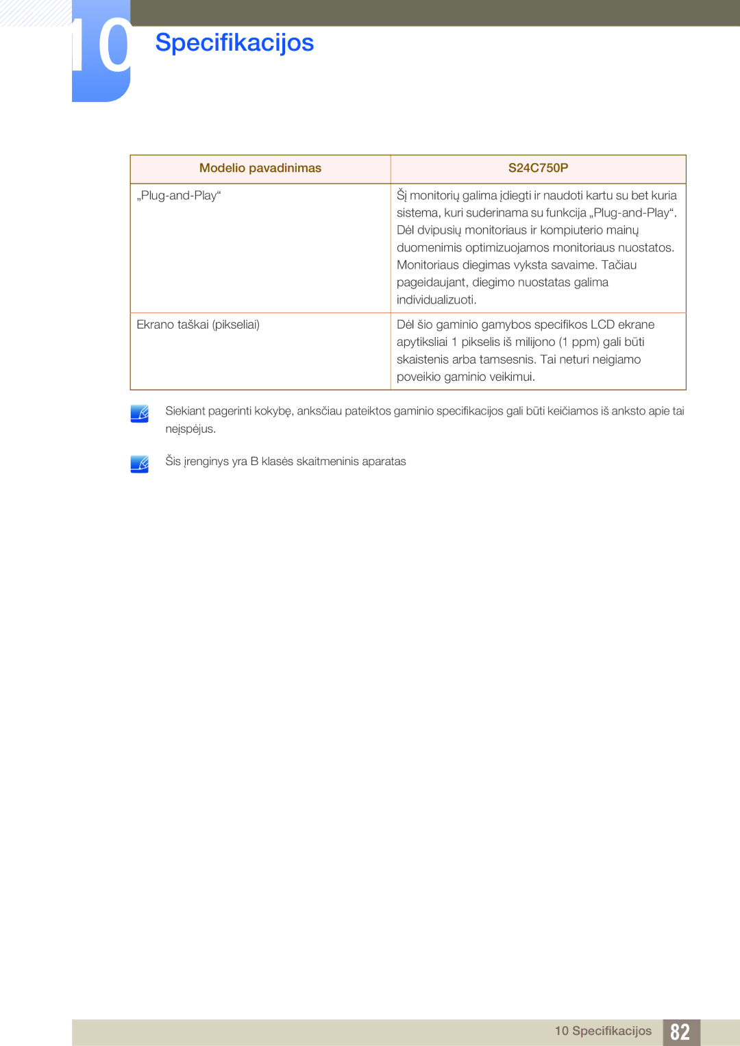 Samsung LS24C750PS/EN, LS27C750PS/EN manual „Plug-and-Play 