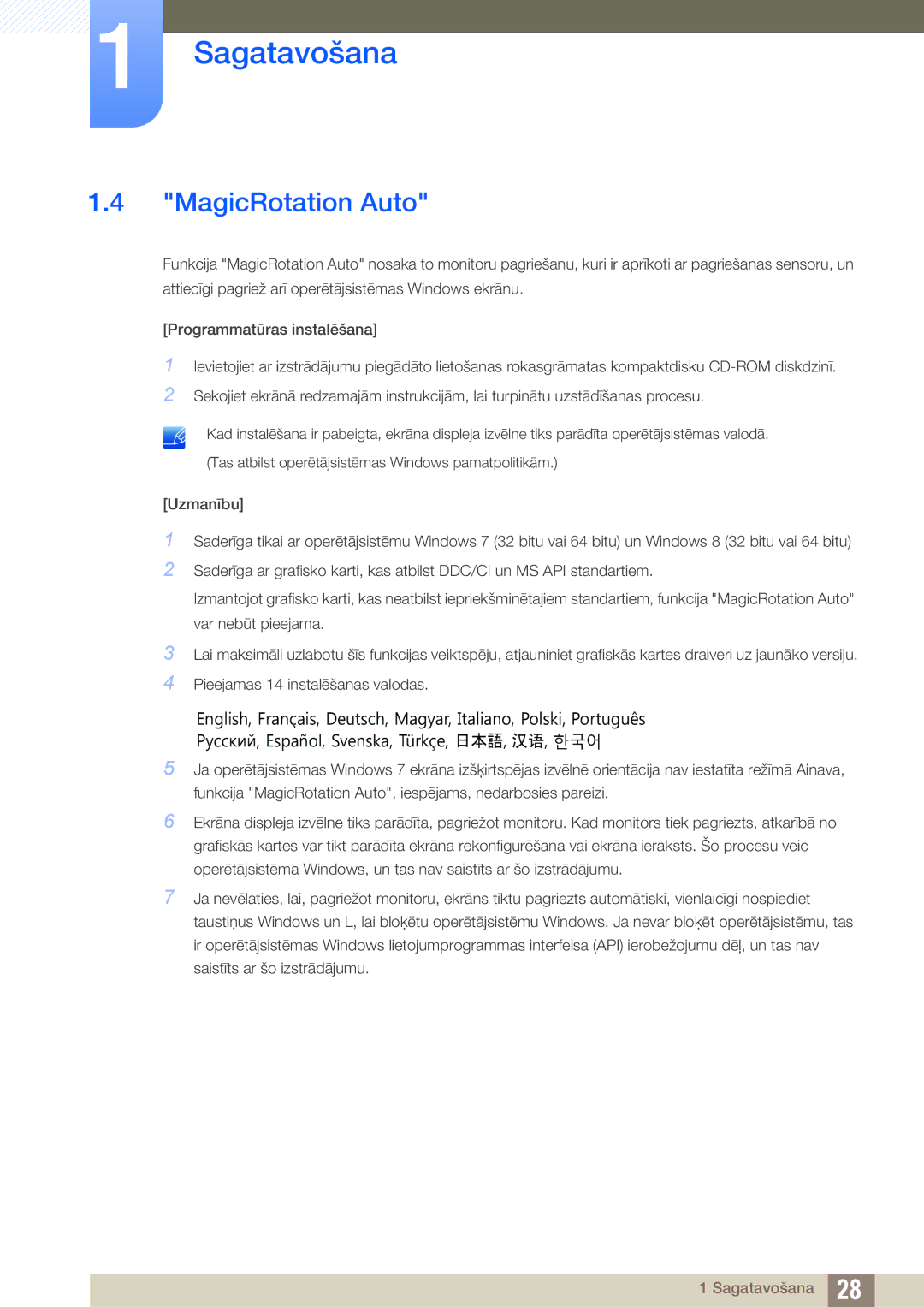 Samsung LS24C750PS/EN, LS27C750PS/EN manual MagicRotation Auto 