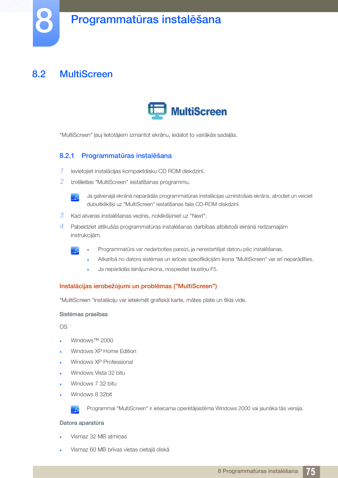 Samsung LS27C750PS/EN, LS24C750PS/EN manual MultiScreen 