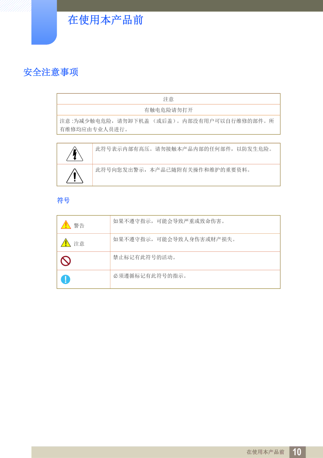 Samsung LS24C750PS/EN, LS27C750PS/EN manual 安全注意事项 