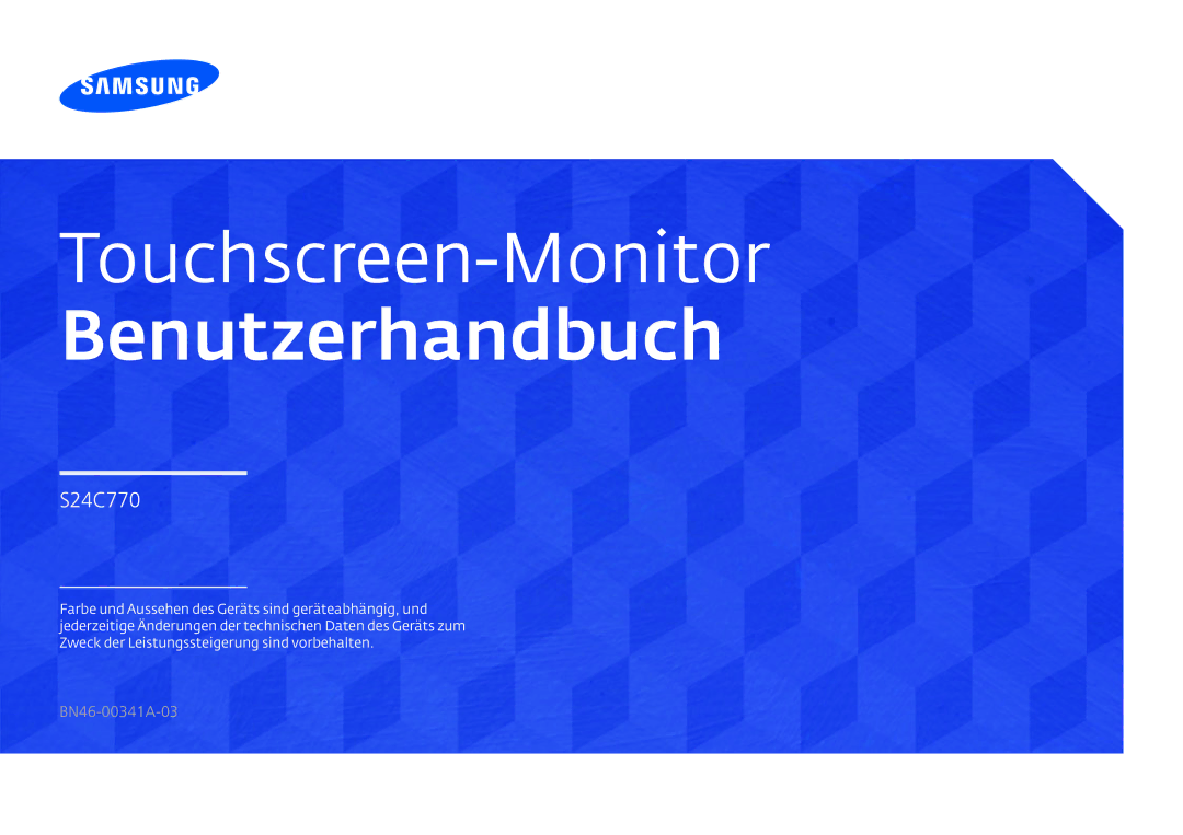 Samsung LS24C770TS/EN manual Touchscreen-Monitor Benutzerhandbuch 