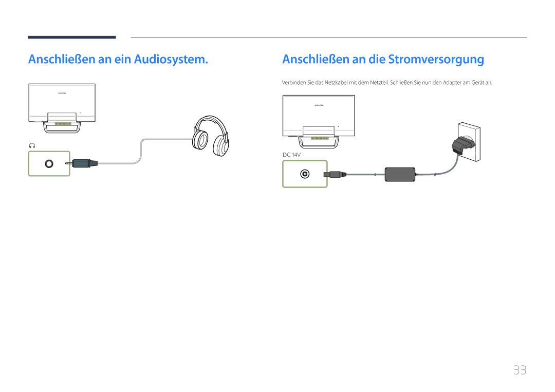 Samsung LS24C770TS/EN manual Anschließen an ein Audiosystem 