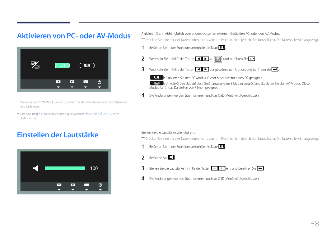 Samsung LS24C770TS/EN manual Einstellen der Lautstärke, Stellen Sie die Lautstärke wie folgt ein 