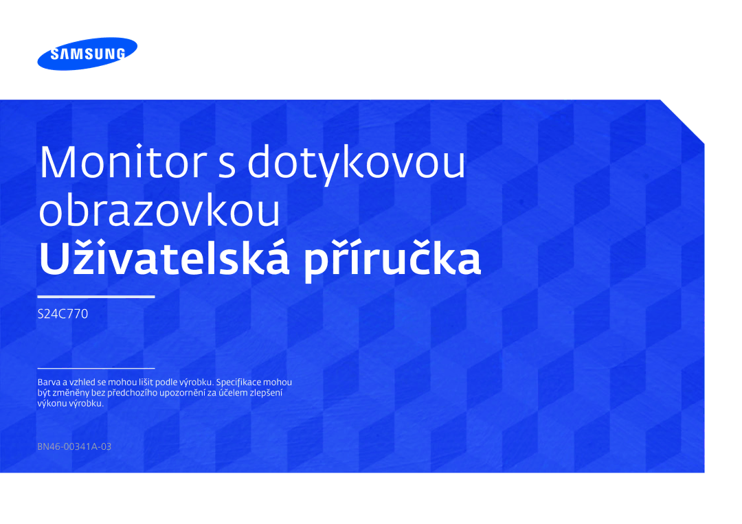 Samsung LS24C770TS/EN manual Monitor s dotykovou obrazovkou Uživatelská příručka 