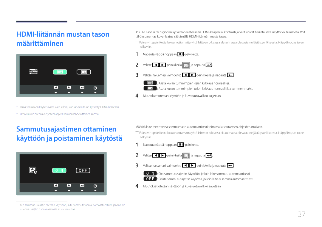 Samsung LS24C770TS/EN manual HDMI-liitännän mustan tason määrittäminen, Aseta kuvan tummimpien osien kirkkaus normaaliksi 