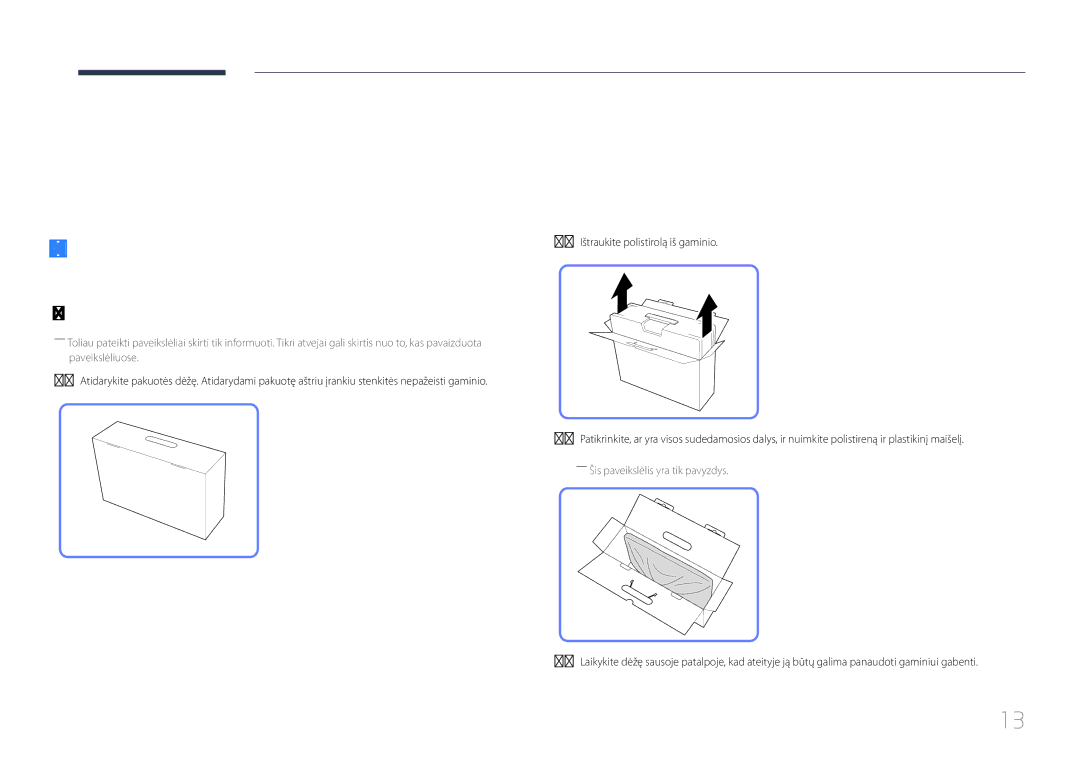 Samsung LS24C770TS/EN manual Pasiruošimas, Turinio tikrinimas, Išėmimas iš pakuotės 