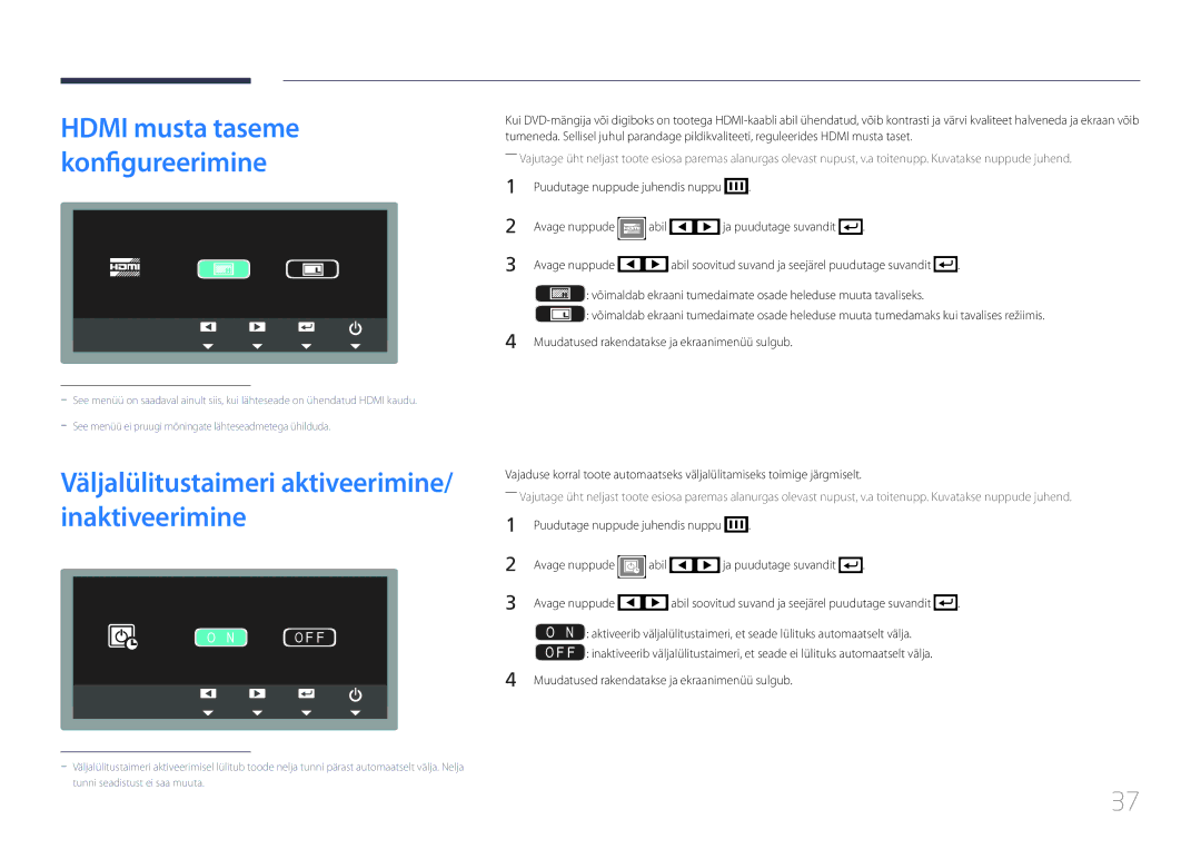 Samsung LS24C770TS/EN manual Väljalülitustaimeri aktiveerimine/ inaktiveerimine 