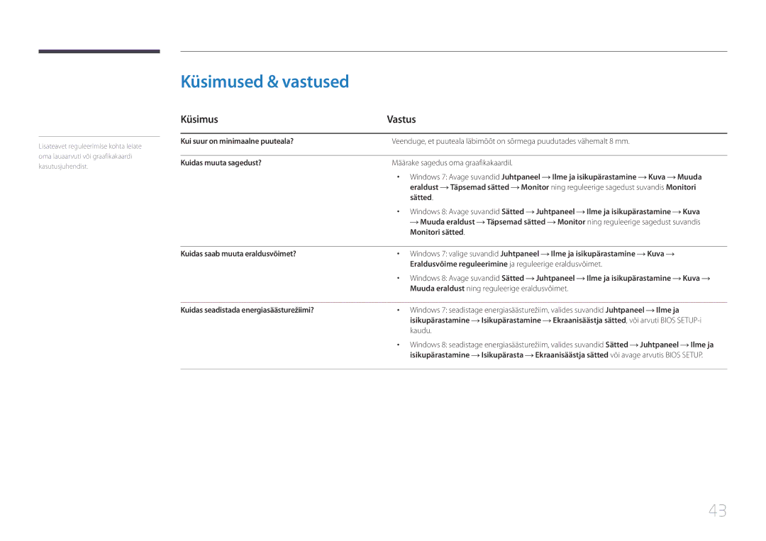 Samsung LS24C770TS/EN manual Küsimused & vastused, Küsimus Vastus 