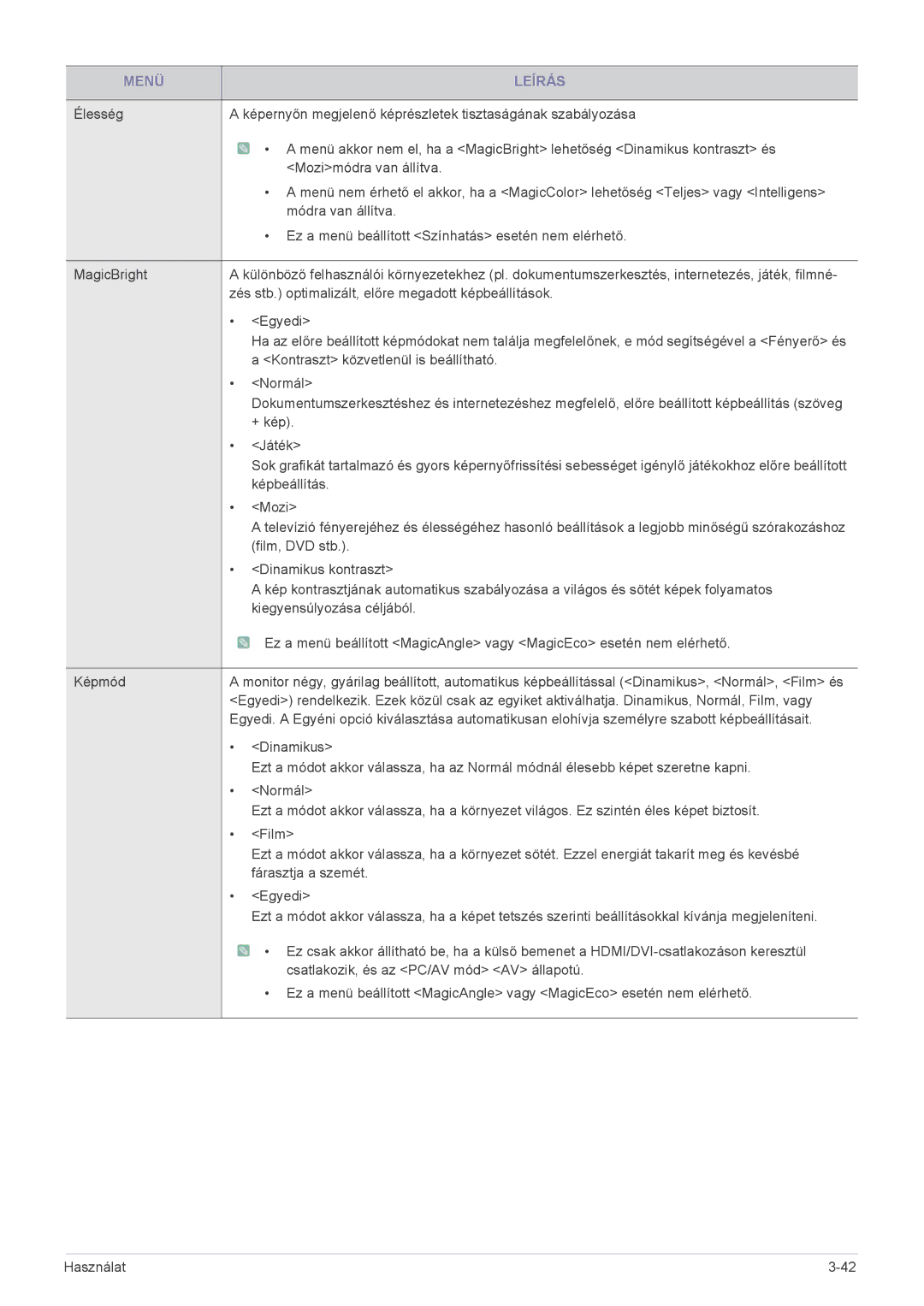 Samsung LS19CLASBUEN, LS24CBUABV/EN, LS23CLZSB/EN, LS22CLZSB/EN, LS19CBBMS/EN manual Kontraszt közvetlenül is beállítható 