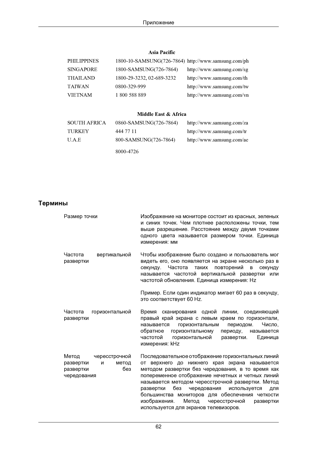 Samsung LS24CMKKFVA/EN, LS24CMKKFV/EN manual Термины 