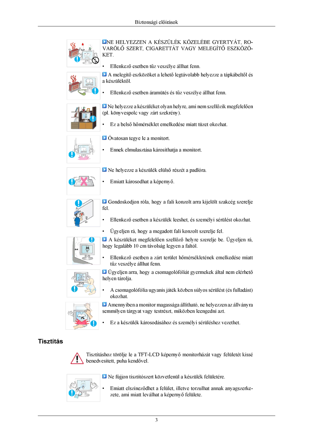 Samsung LS24CMKKFV/EN, LS24CMKKFVA/EN manual Tisztítás 