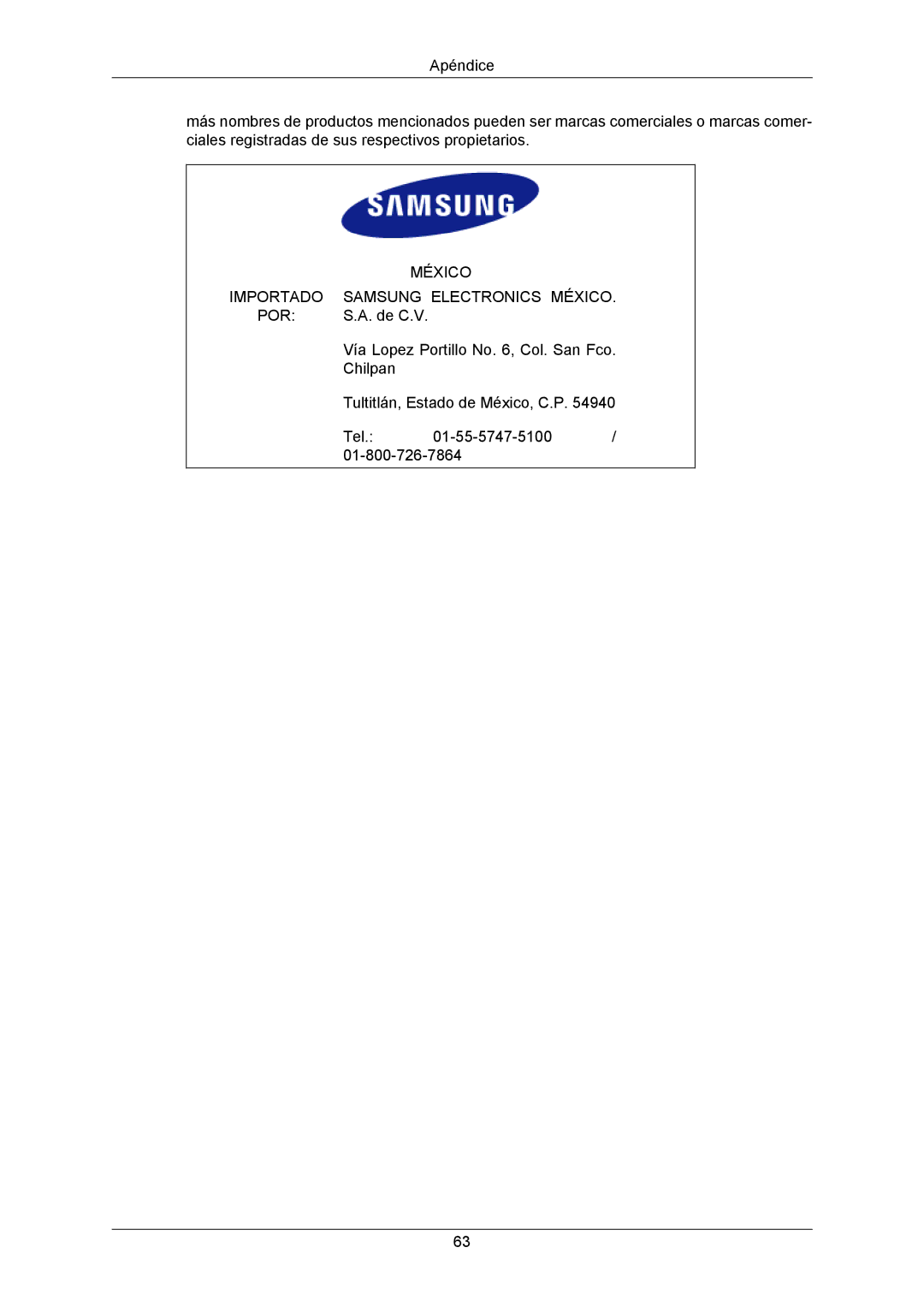 Samsung LS24CMKKFV/EN manual México Importado Samsung Electronics México POR 