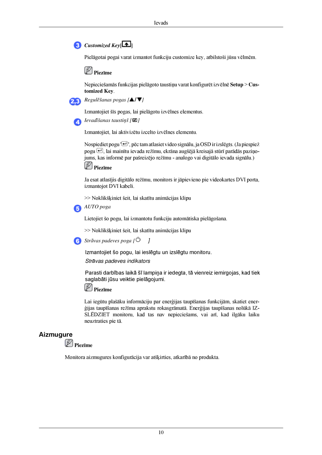 Samsung LS24CMKKFV/EN manual Aizmugure, Customized Key 