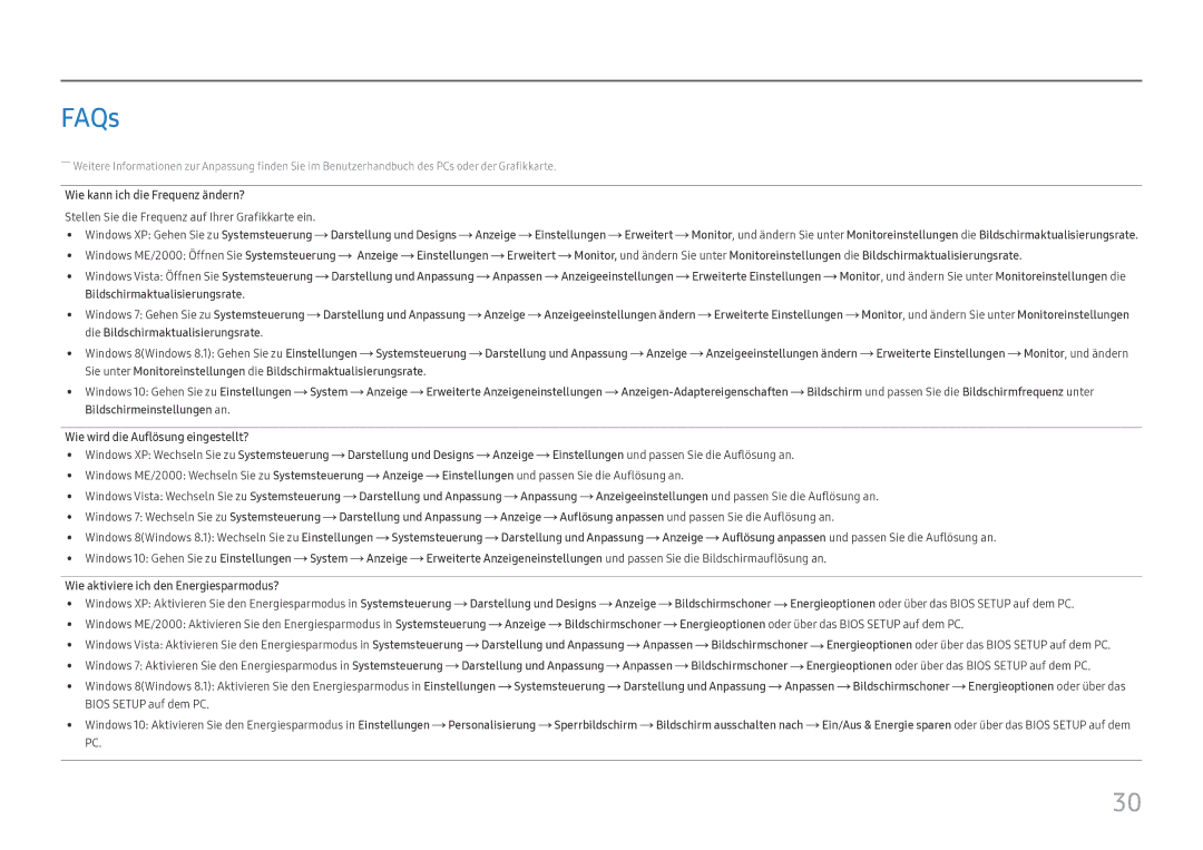 Samsung LS24D330HSX/EN manual FAQs, Wie kann ich die Frequenz ändern? 