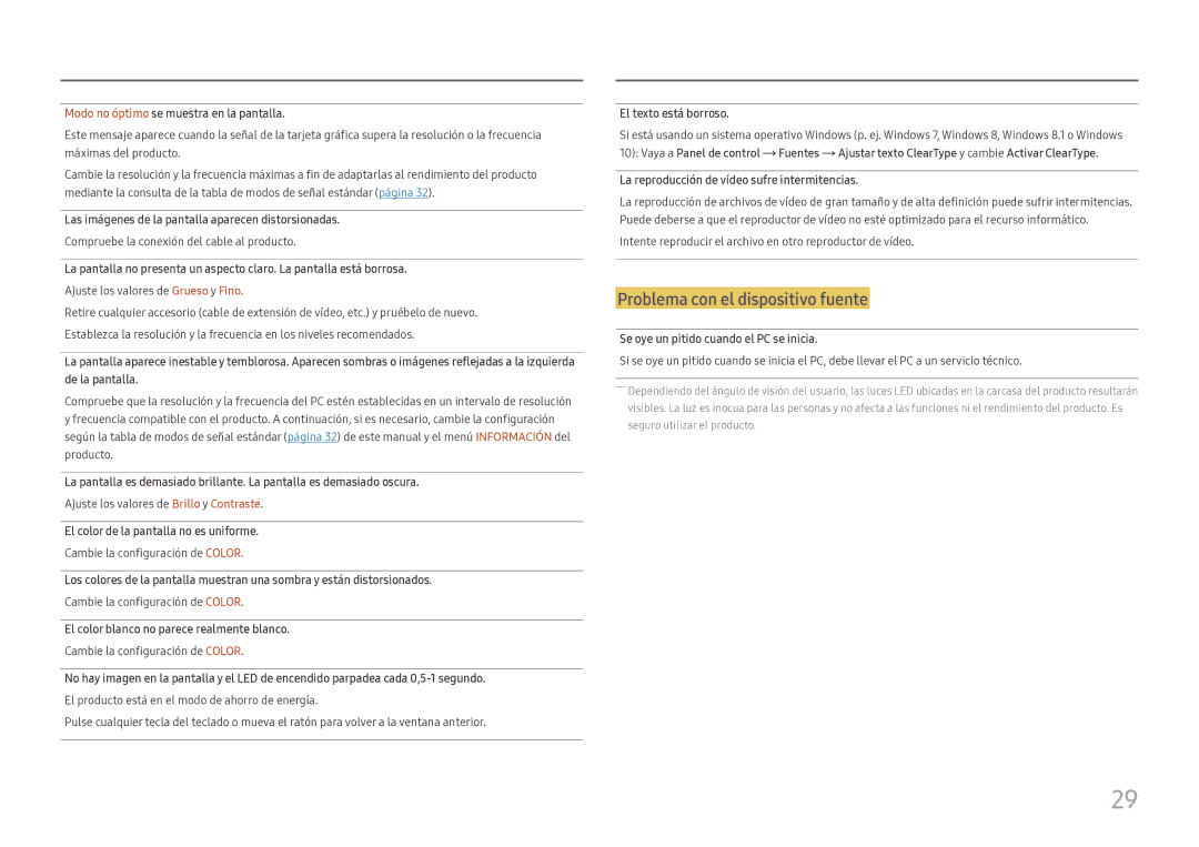 Samsung LS24D330HSX/EN manual Problema con el dispositivo fuente 