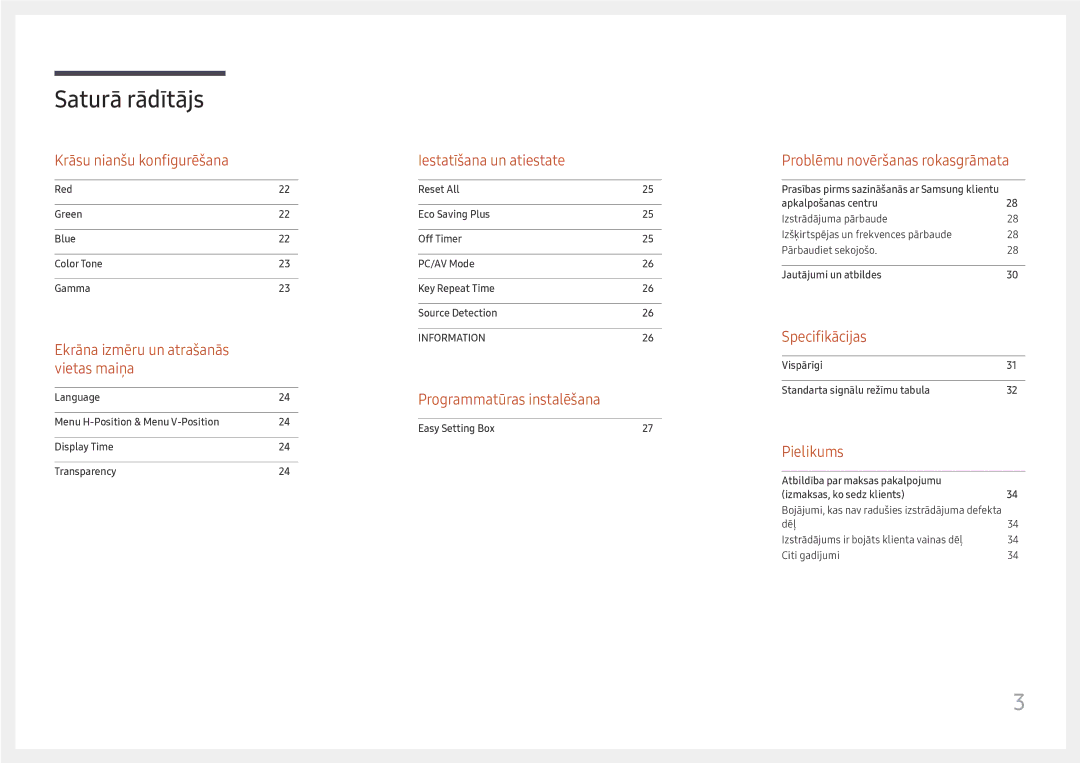 Samsung LS24D330HSX/EN manual Krāsu nianšu konfigurēšana 