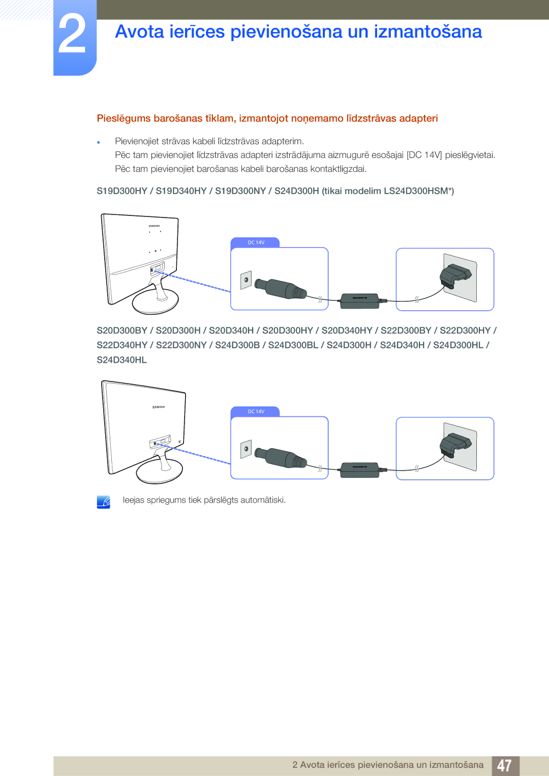 Samsung LS22D300HY/EN, LS24D340HSX/EN, LS24D300HS/EN, LS22D300NY/EN, LS19D300NY/EN Avota ierīces pievienošana un izmantošana 