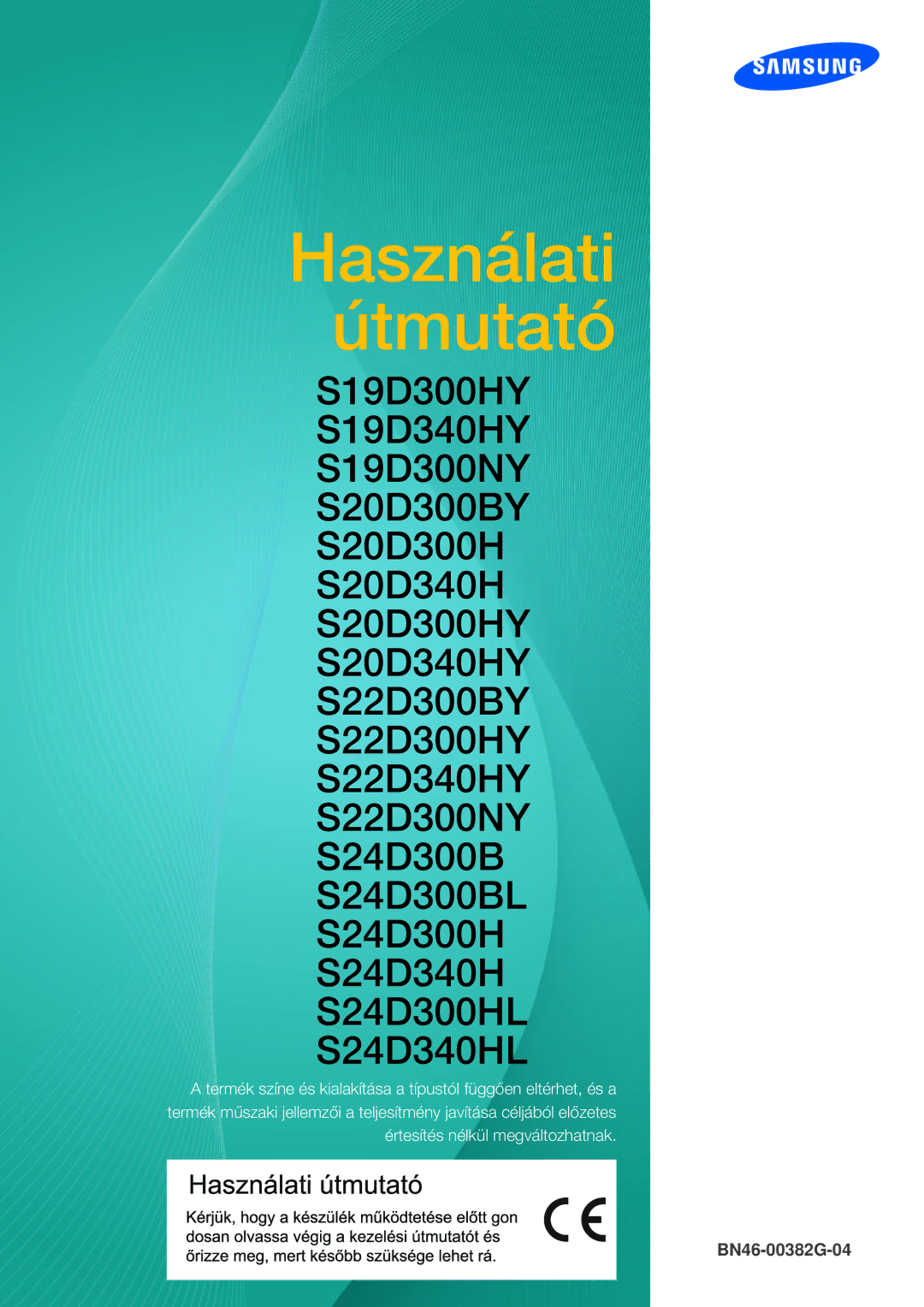 Samsung LS24D300HS/EN, LS24D340HSX/EN, LS24D300HL/EN, LS22D300HY/EN, LS22D300NY/EN, LS19D300NY/EN manual Használati Útmutató 