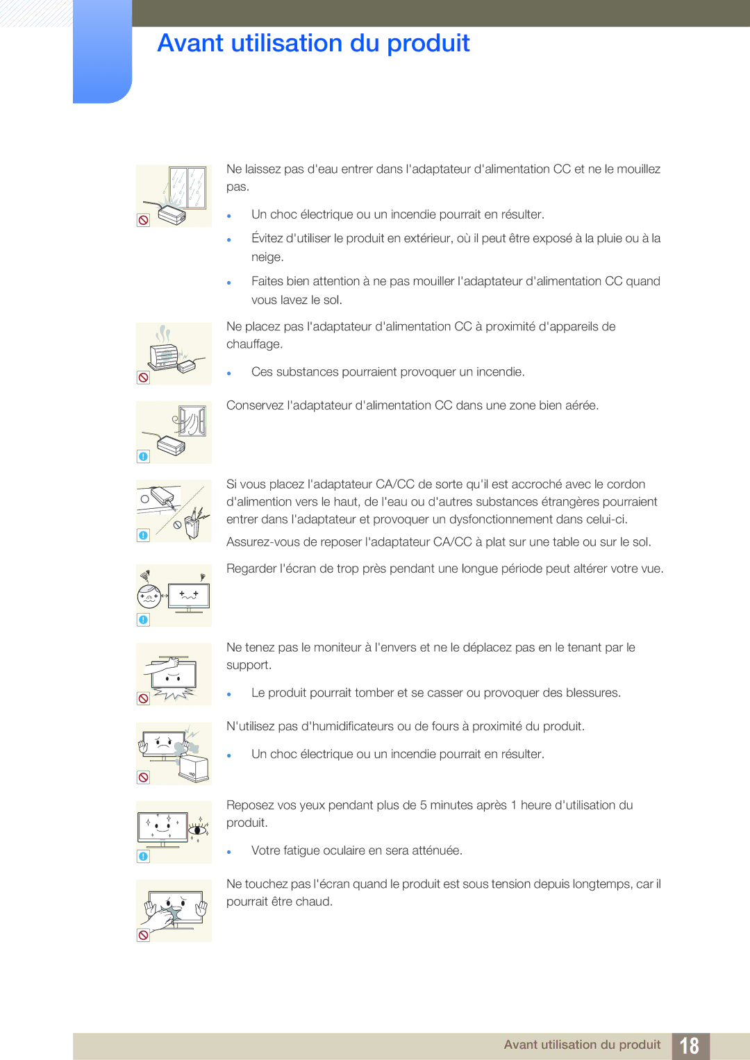 Samsung LS24D340HSX/EN, LS24D300HS/EN, LS24D300HL/EN, LS22D300HY/EN, LS22D300NY/EN, LS19D300NY/EN Avant utilisation du produit 