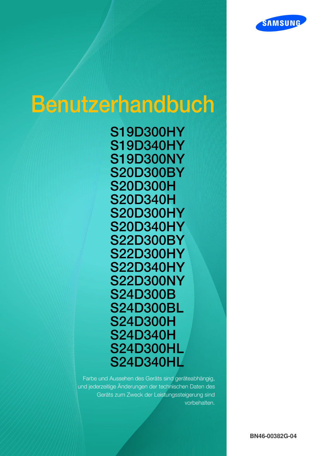 Samsung LS24D300HS/EN, LS24D340HSX/EN, LS24D300HL/EN, LS22D300HY/EN, LS22D300NY/EN, LS19D300NY/EN manual Benutzerhandbuch 