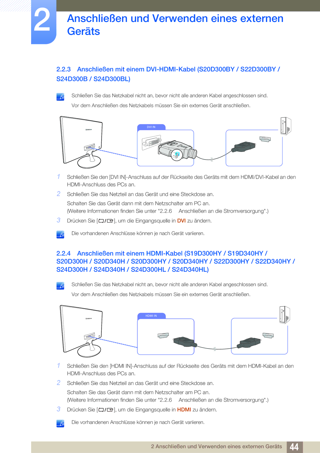 Samsung LS24D300HL/EN, LS24D340HSX/EN, LS24D300HS/EN, LS22D300HY/EN, LS22D300NY/EN, LS19D300NY/EN manual Dvi 