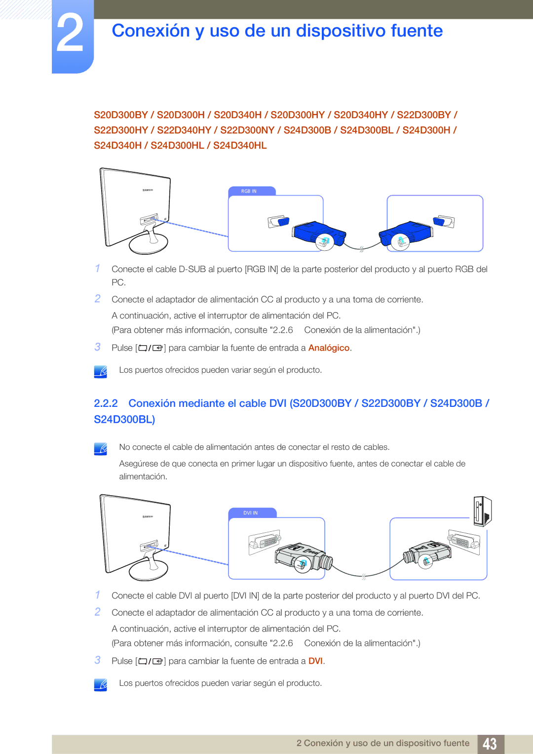 Samsung LS24D300HS/EN, LS24D340HSX/EN, LS24D300HL/EN, LS22D300HY/EN, LS22D300NY/EN, LS19D300NY/EN manual Dvi 