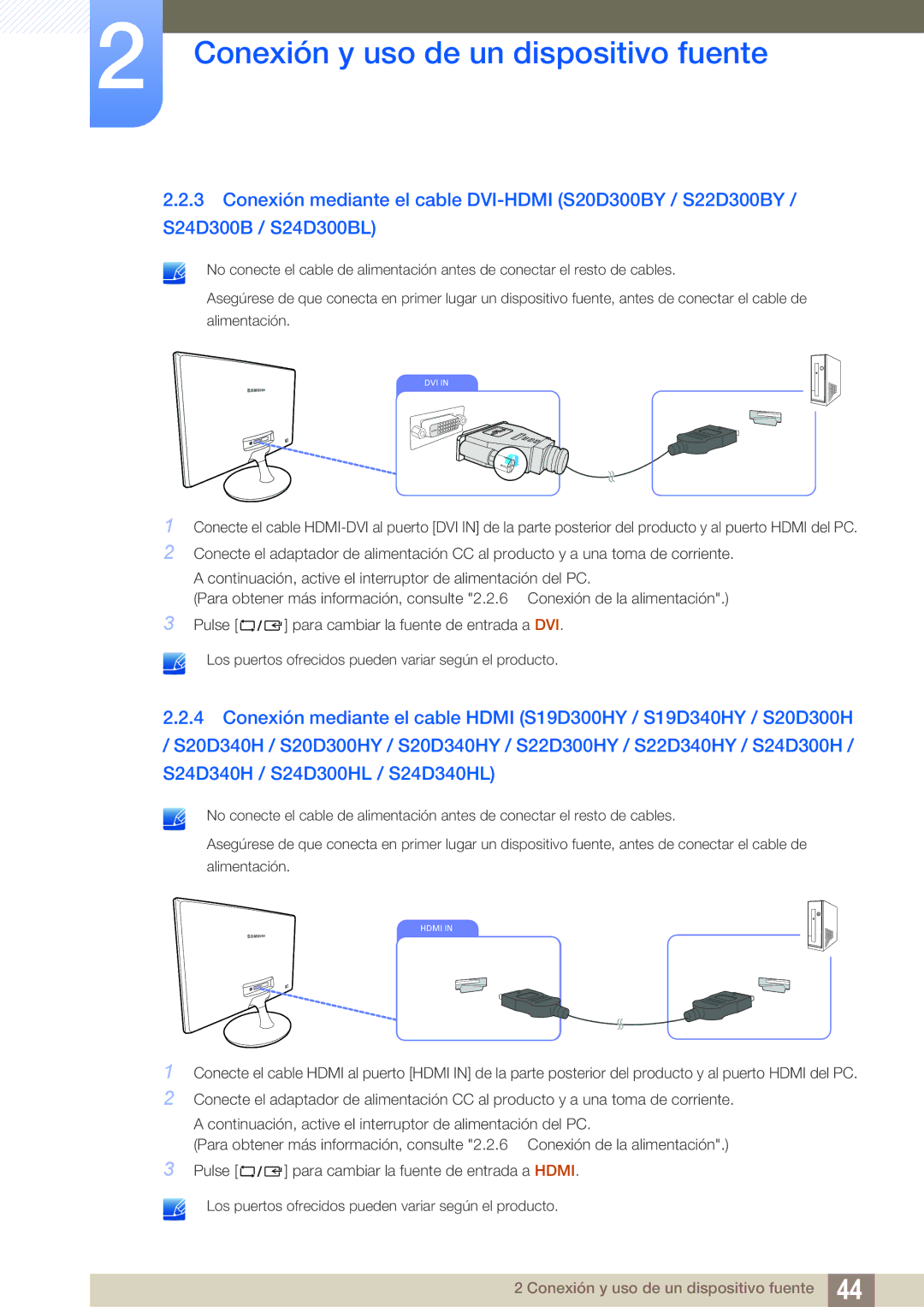 Samsung LS24D300HL/EN, LS24D340HSX/EN, LS24D300HS/EN, LS22D300HY/EN, LS22D300NY/EN, LS19D300NY/EN manual Dvi 