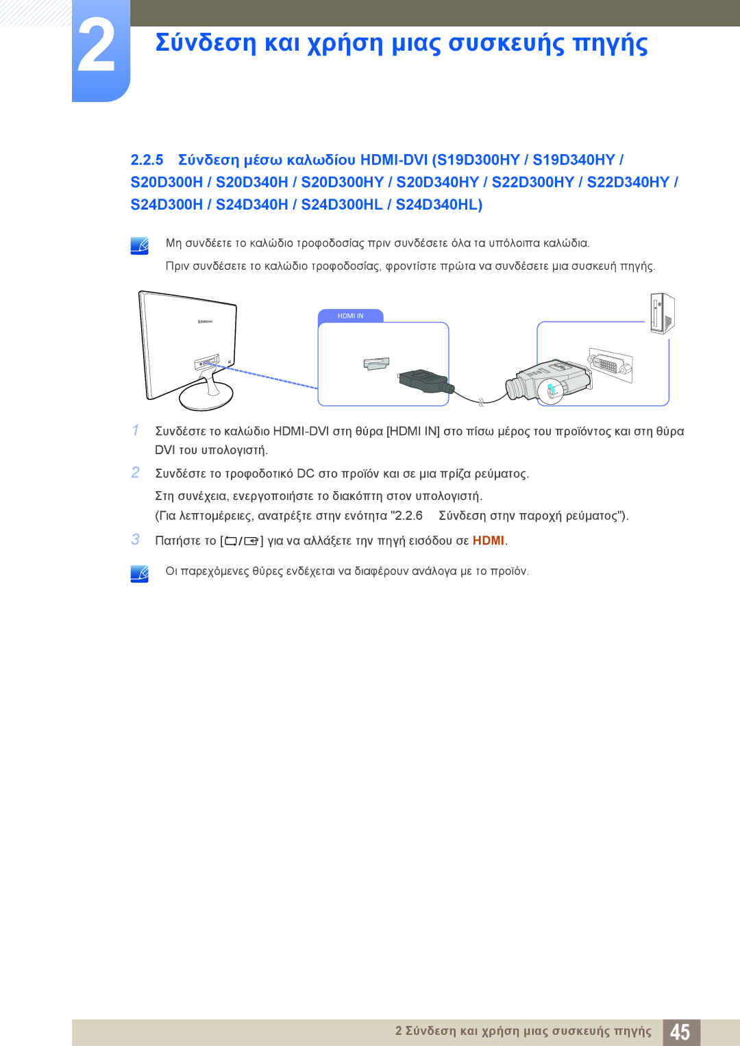 Samsung LS22D300HY/EN, LS24D340HSX/EN, LS24D300HS/EN, LS24D300HL/EN, LS22D300NY/EN, LS19D300NY/EN manual Hdmi 