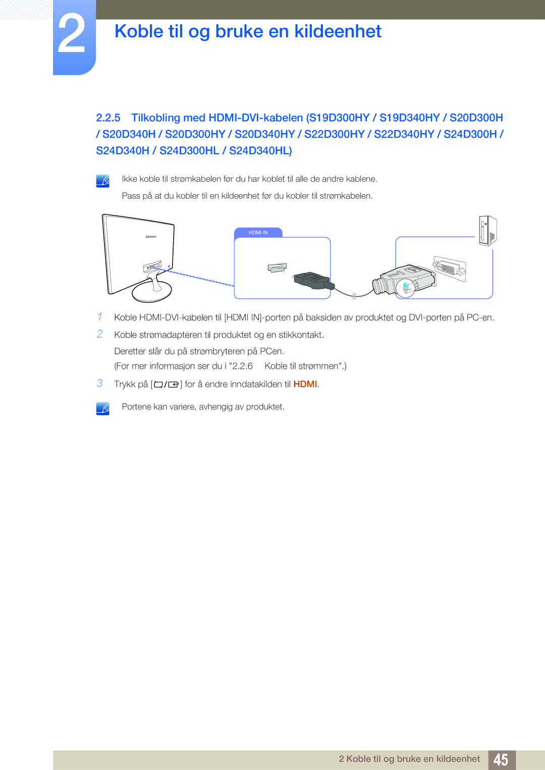 Samsung LS24D340HSX/EN, LS24D300HS/EN, LS24D300HLR/EN manual Hdmi 