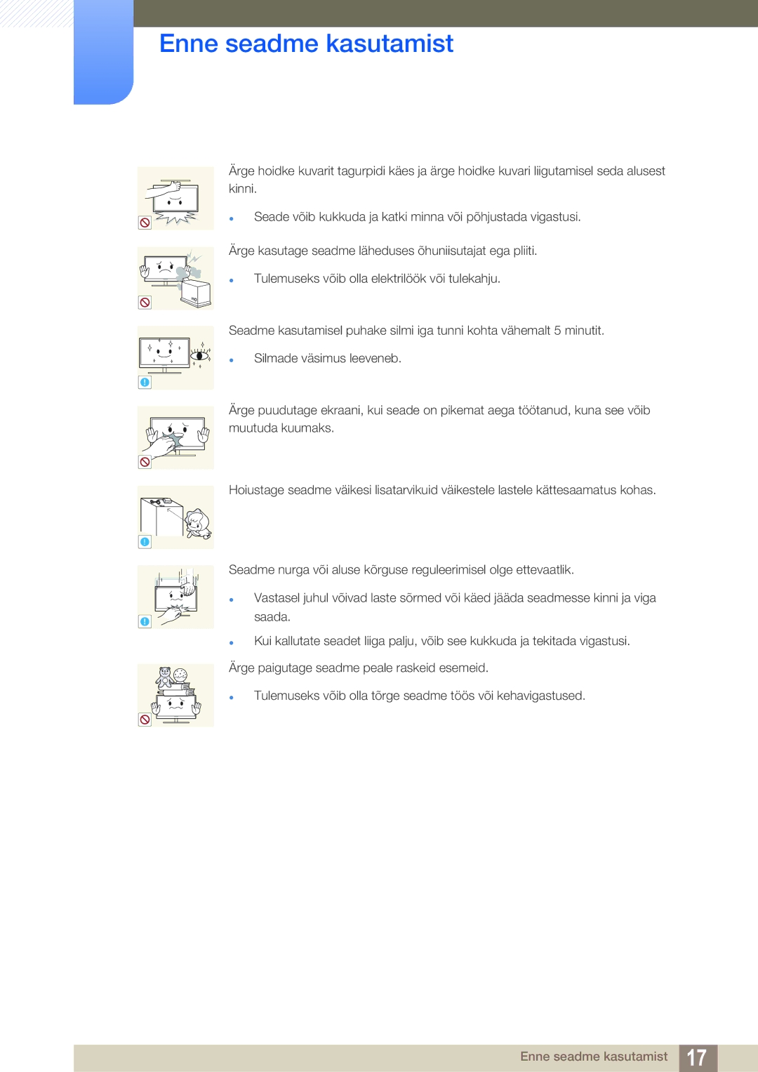 Samsung LS24D391HL/EN manual Enne seadme kasutamist 